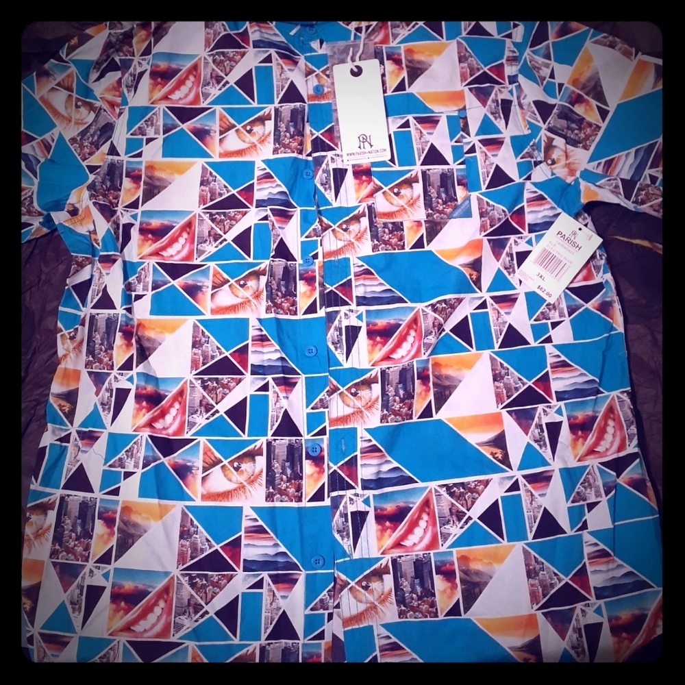 Mens Parish Nation Multicolor Casual Shirt 2x